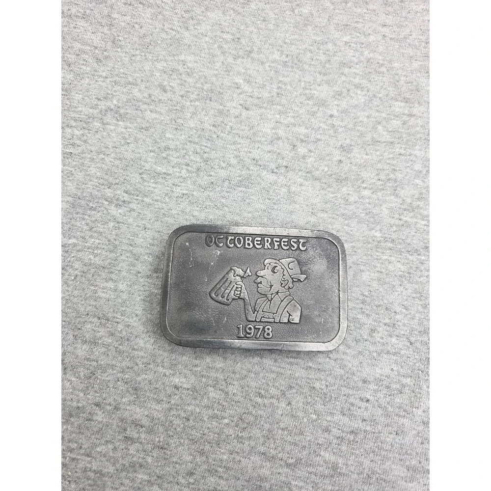 Vintage Rare 1978 German Oktoberfest Beer Solid Pewter Belt Buckle Germany
